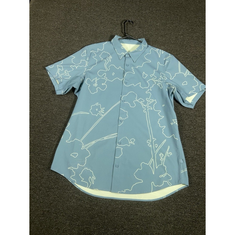 Lululemon Airing Easy Shirt Men 2XL Button Down Performance Space Dye Geometric